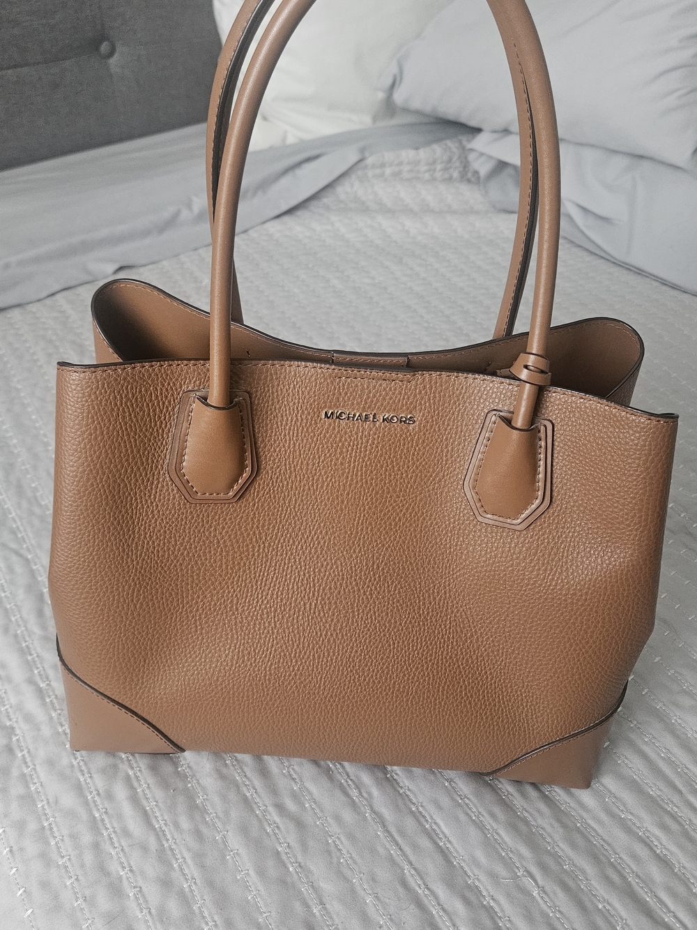 Michael Kors Women's Pebbled Leather Tote Bag in Saddle Brown